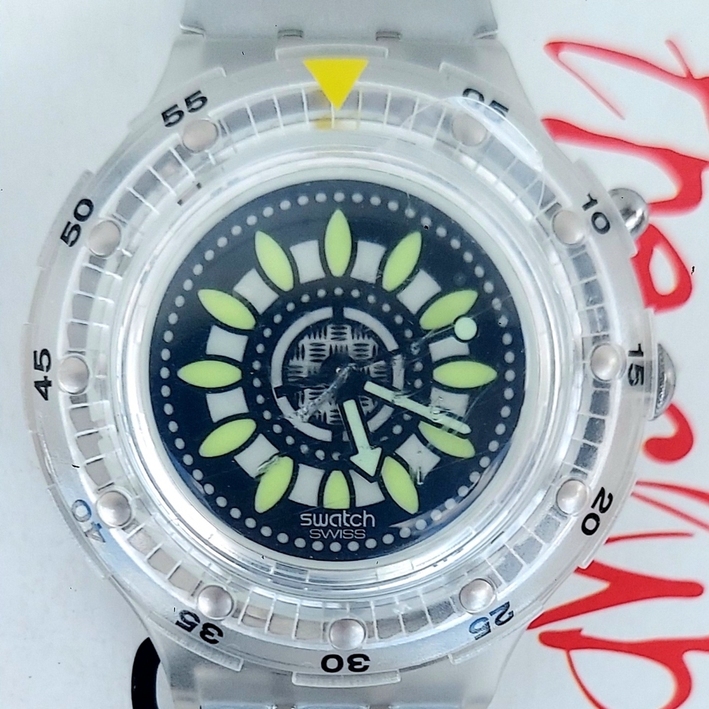 Swatch watch WALK ON SDK907 1996 Scuba NON WORKING DISPLAY DUMMY